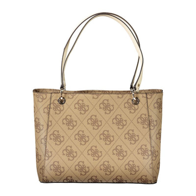 Guess Jeans Beige Polyethylen Frauen Handtasche