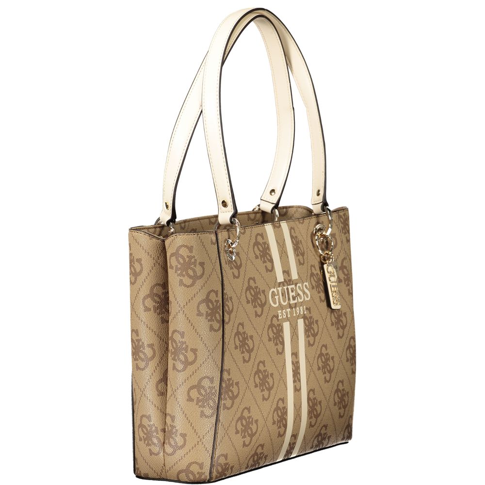 Guess Jeans Beige Polyethylen Frauen Handtasche
