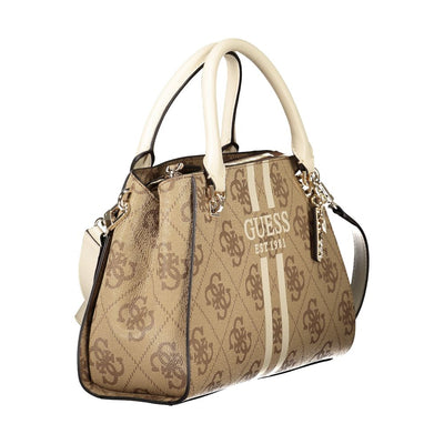 Guess Jeans Beige Polyethylen Frauen Handtasche
