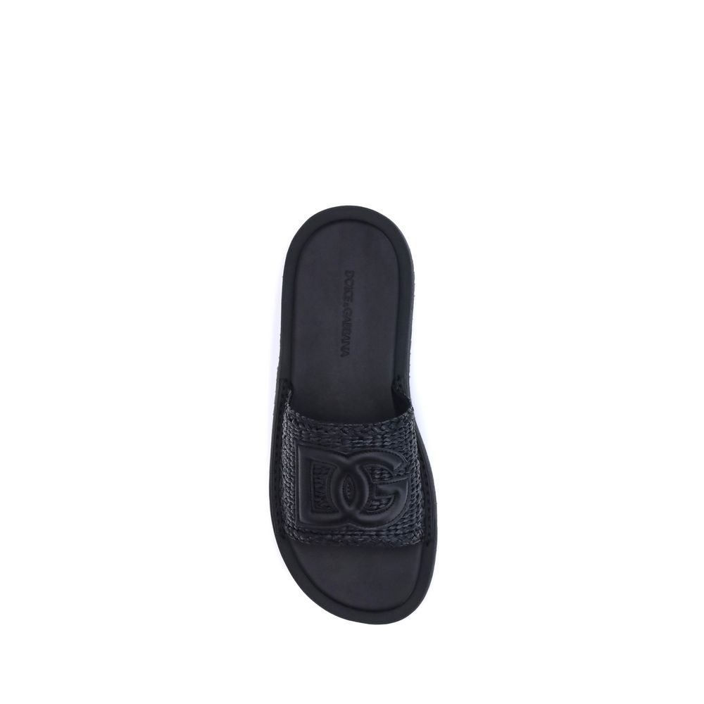 Dolce & Gabbana Gehäkelte Bast-Sandalen
