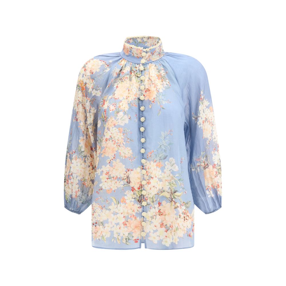 Zimmermann Kaskadische Bluse mit Puffärmeln