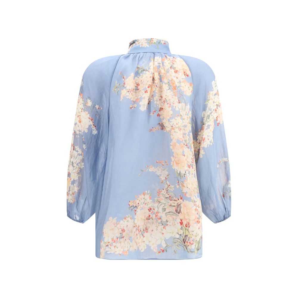 Zimmermann Kaskadische Bluse mit Puffärmeln