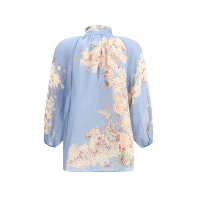 Zimmermann Kaskadische Bluse mit Puffärmeln
