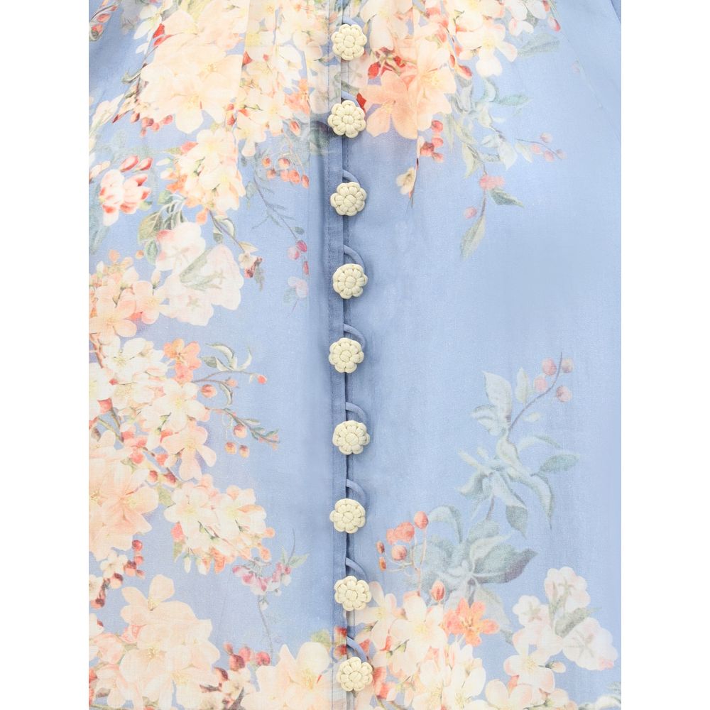 Zimmermann Kaskadische Bluse mit Puffärmeln