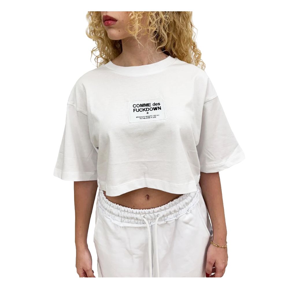 Comme Des Fuckdown Weiße Baumwoll-Oberteile &amp