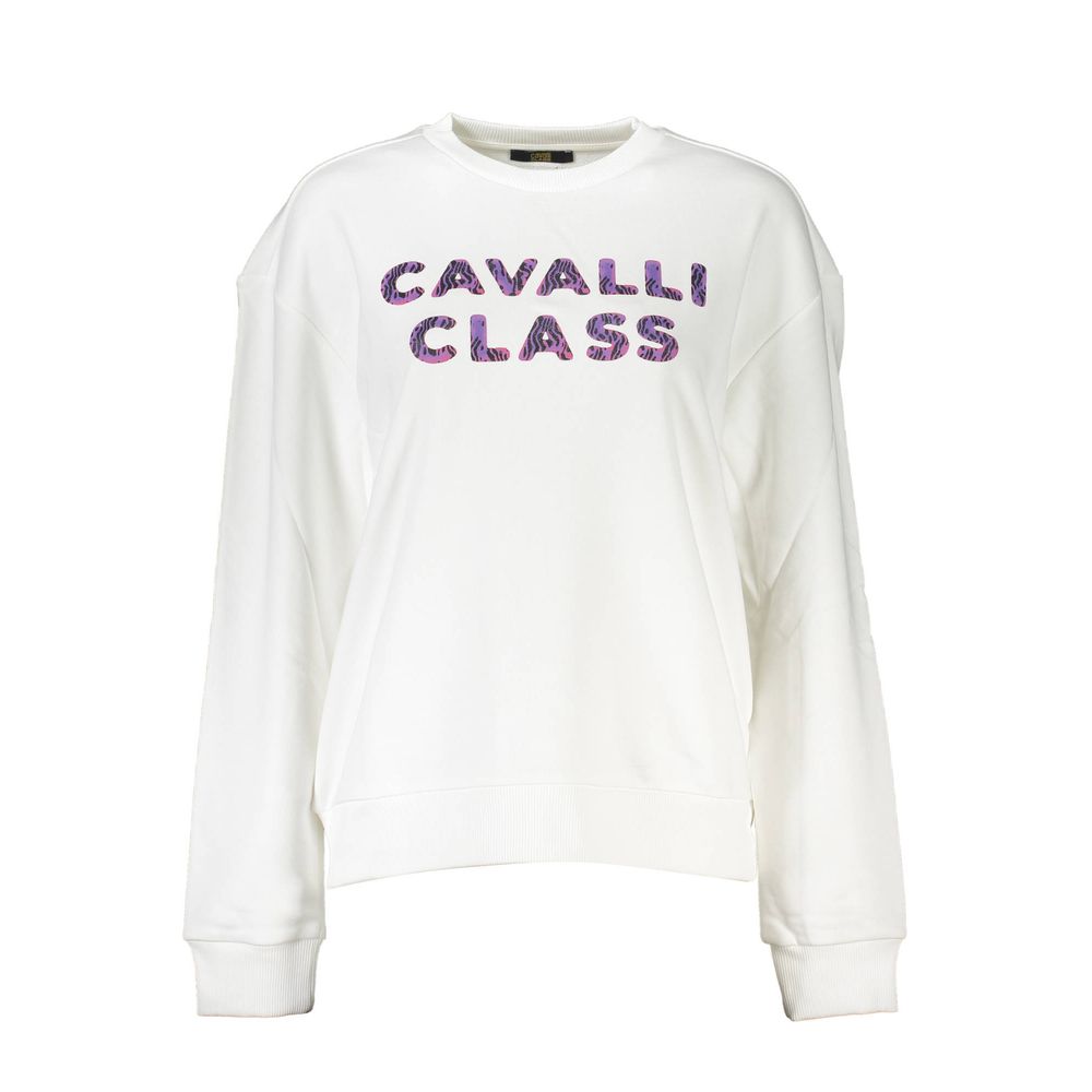 Cavalli Class Weißer Baumwollpullover