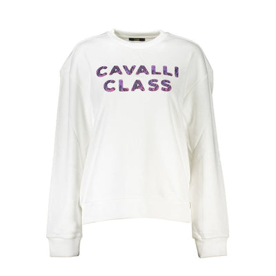 Cavalli Class Weißer Baumwollpullover