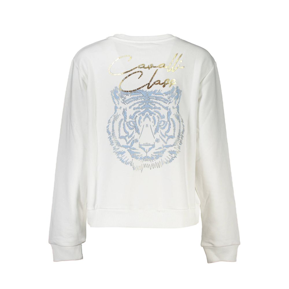 Cavalli Class Weißer Baumwollpullover