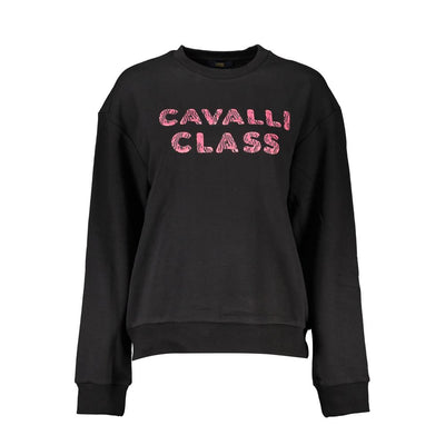 Cavalli Class Schwarzer Baumwollpullover