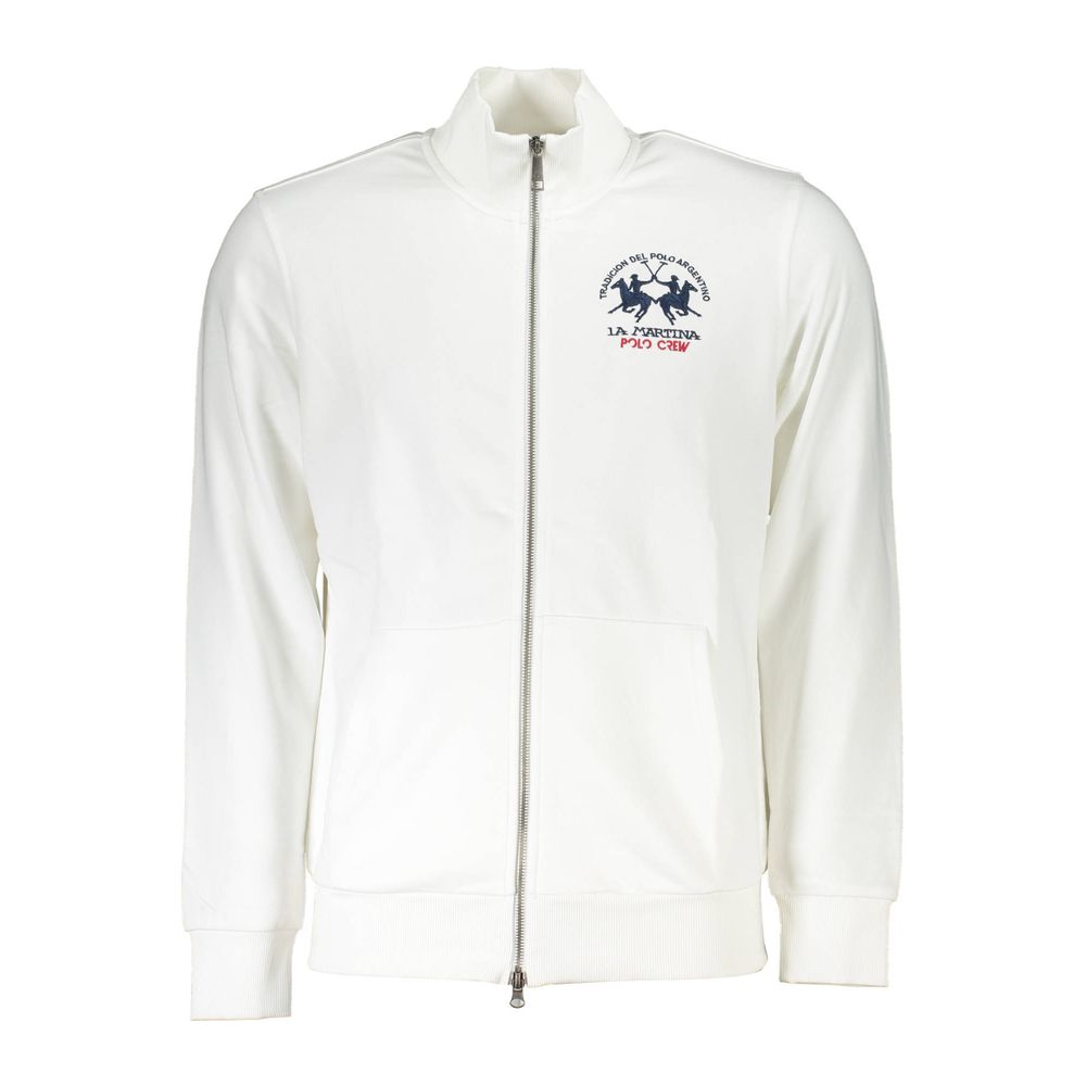 La Martina Weißer Baumwollpullover