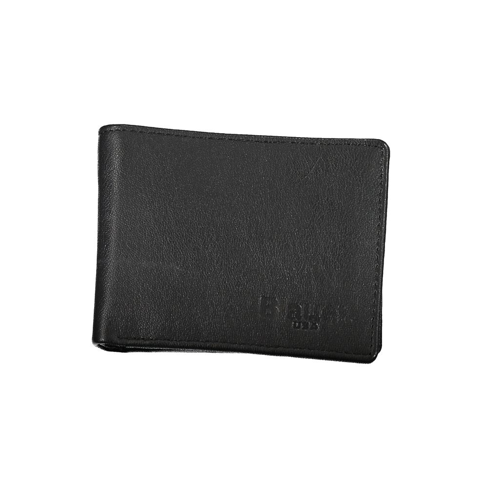 Blauer Schwarzes Leder Portemonnaie