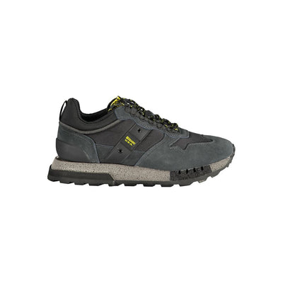 Blauer Schwarzer Polyester Sneaker