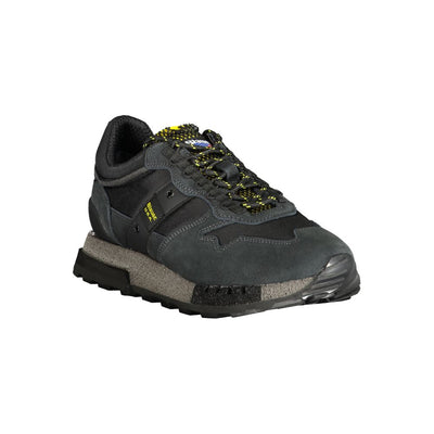 Blauer Schwarzer Polyester Sneaker