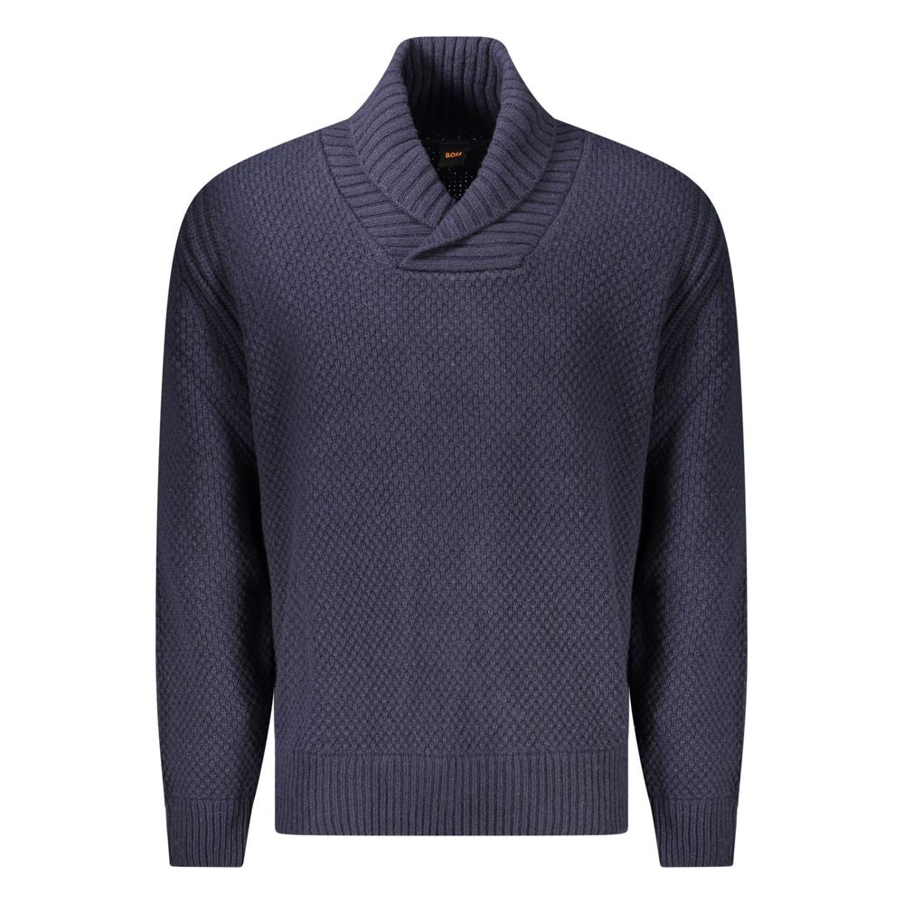 Hugo Boss Blauer Pullover aus Wolle