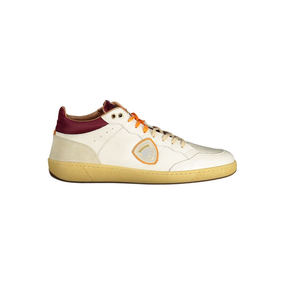 Blauer Sneaker aus weißem Polyester