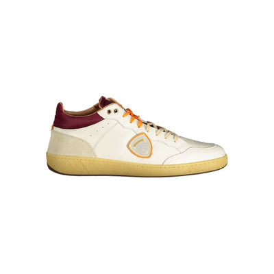 Blauer Sneaker aus weißem Polyester