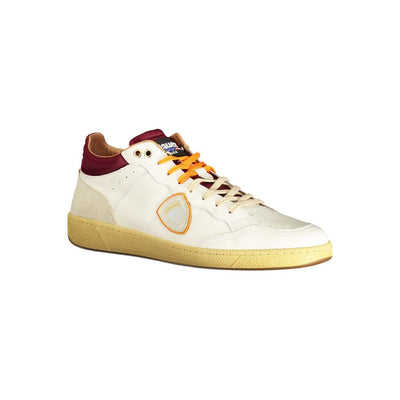 Blauer Sneaker aus weißem Polyester