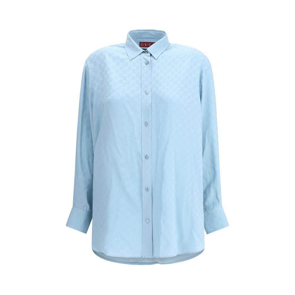 Gucci GG Supreme Druck Seide Shirt