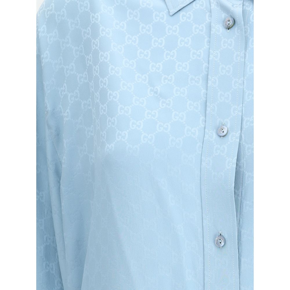 Gucci GG Supreme Druck Seide Shirt
