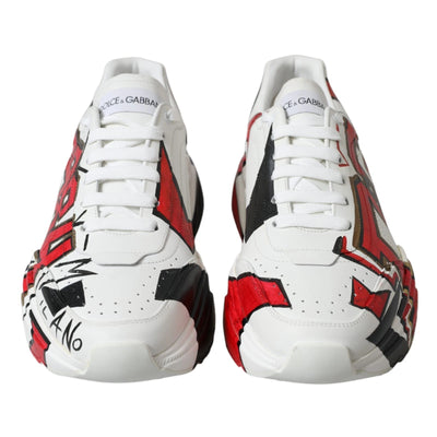 Dolce & Gabbana Weiß Daymaster Hand gemalt Turnschuhe