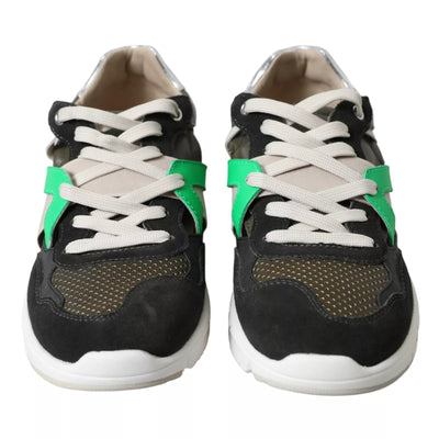 Dolce & Gabbana Turnschuhe Multicolor Leder Wildleder Schuhe