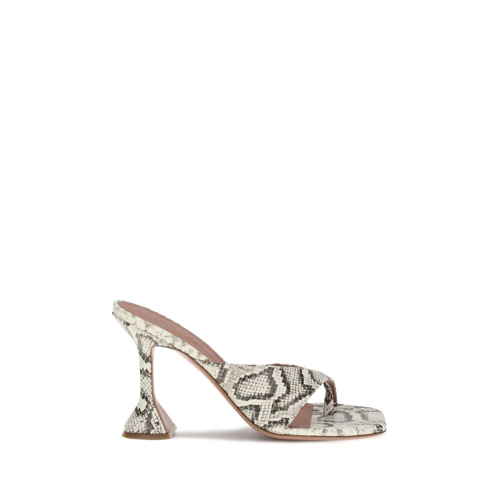 Amina Muaddi Shiona-Sandalen mit Python-Muster