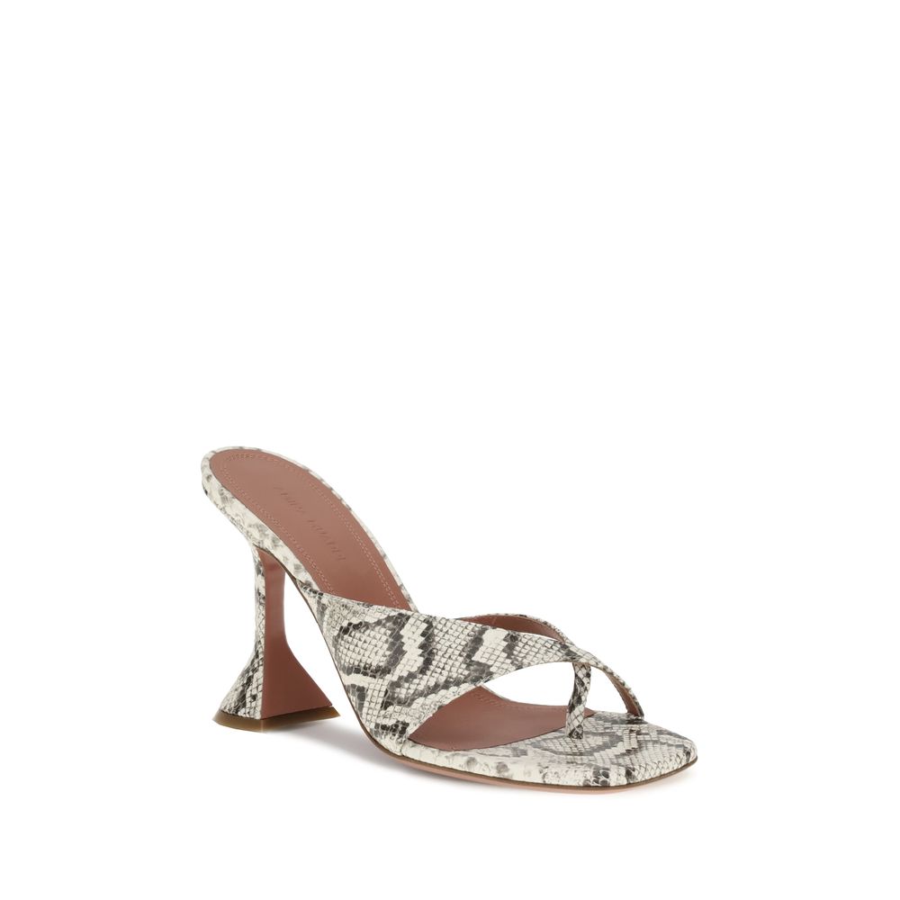 Amina Muaddi Shiona-Sandalen mit Python-Muster