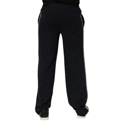 Dolce & Gabbana Schwarze Modal-Elasthan-Hose mit Logo