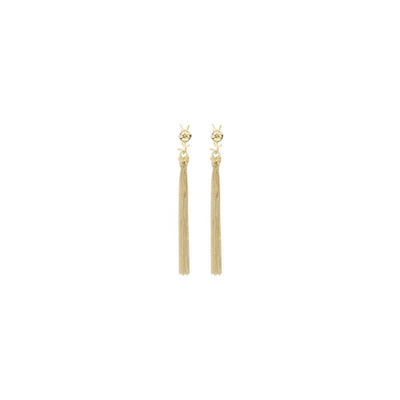 Saint Laurent Bo Pompons Chaines Messing Metall
