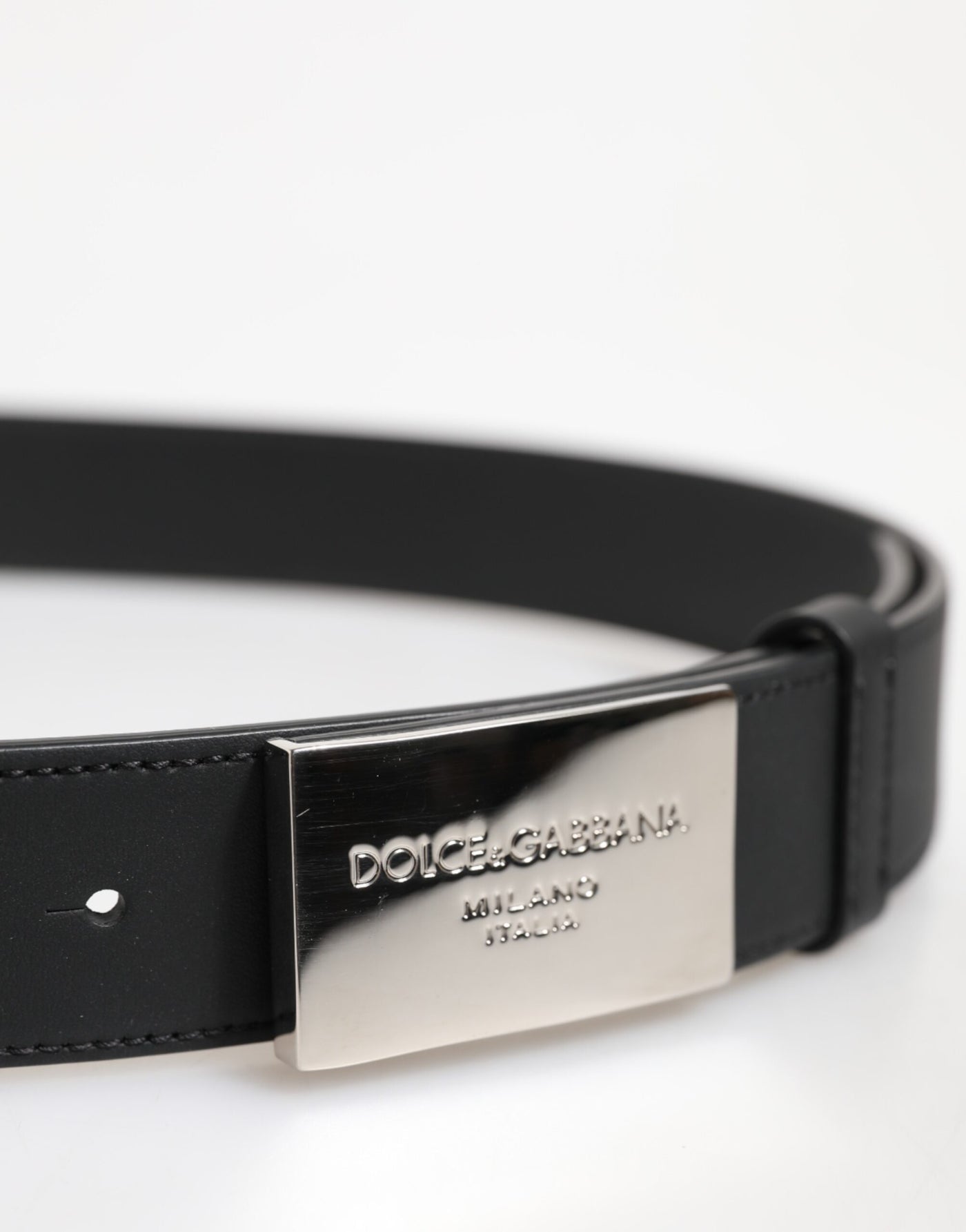 Dolce & Gabbana Schwarzer Leder Gürtel mit klassischer Metall-Logo-Schnalle