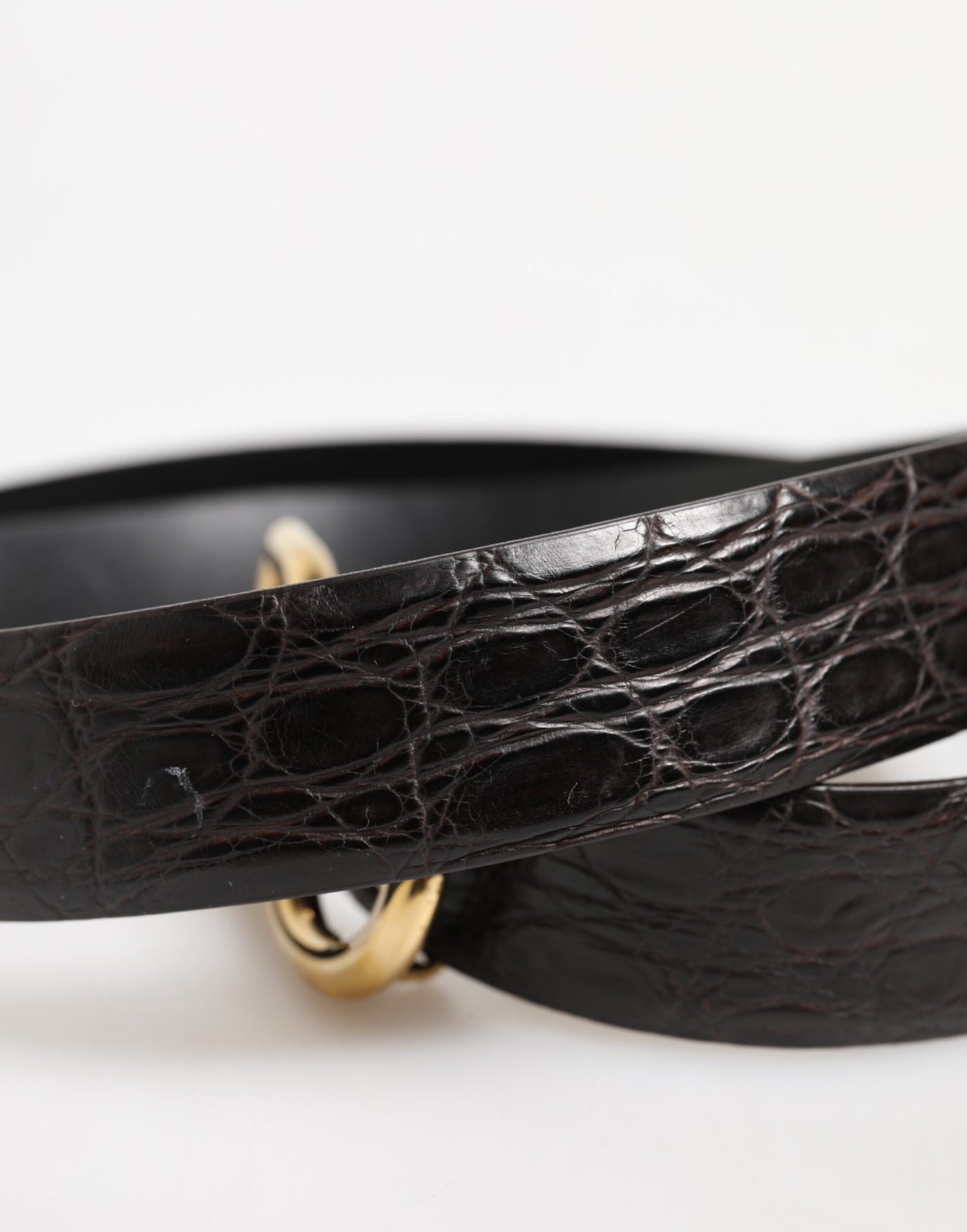 Dolce & Gabbana Schwarzes Exotenleder DG Logo Schnalle Gürtel
