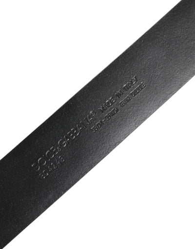 Dolce & Gabbana Schwarzes Exotenleder DG Logo Schnalle Gürtel