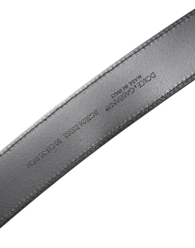 Dolce & Gabbana Schwarzer Leder-Gürtel mit klassischer Metall-Logo-Schnalle