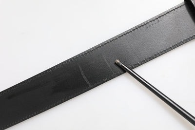 Dolce & Gabbana Schwarzer Leder-Gürtel mit klassischer Metall-Logo-Schnalle