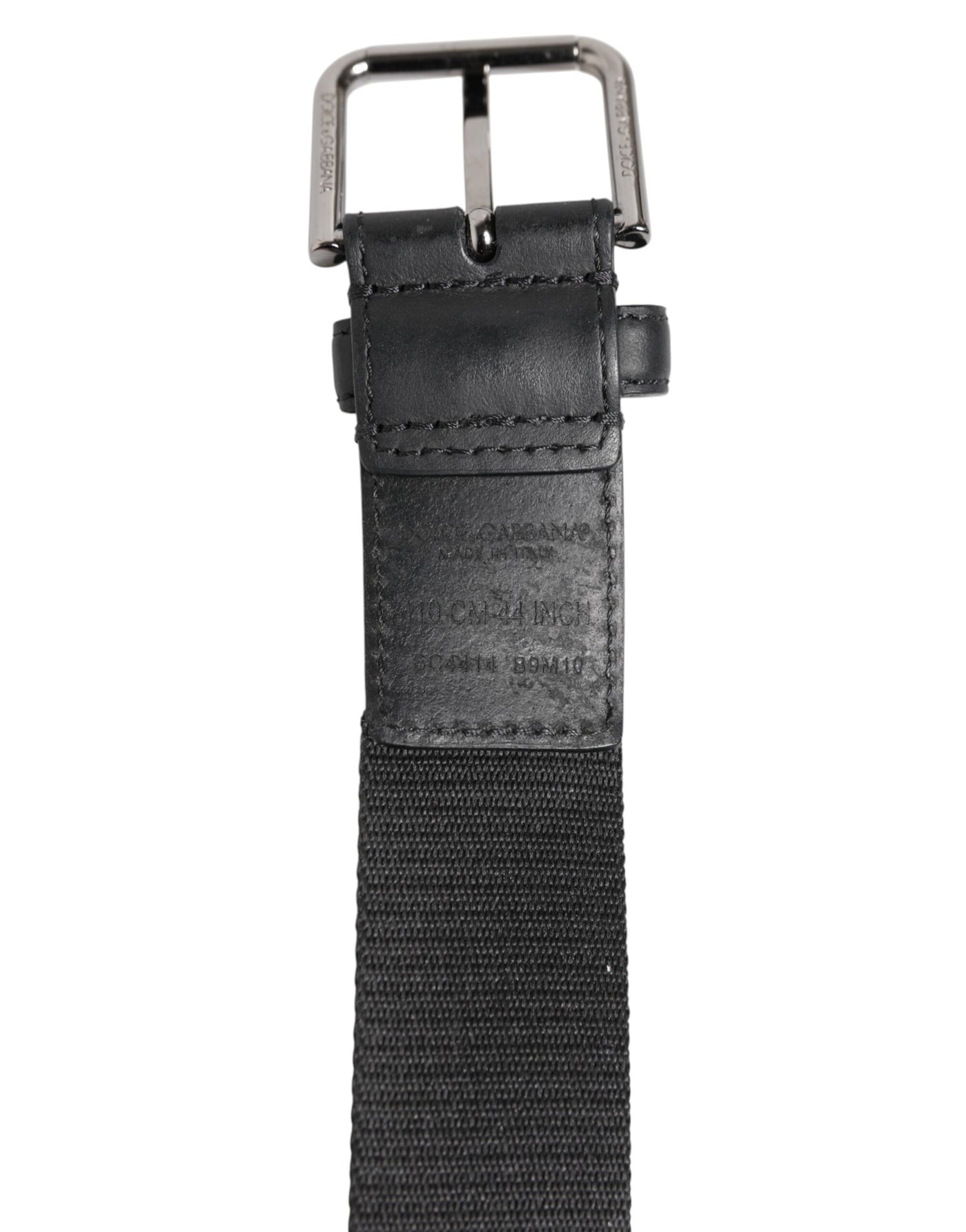 Dolce & Gabbana Schwarzer Polyester-Leder-Gürtel mit Metallschnalle