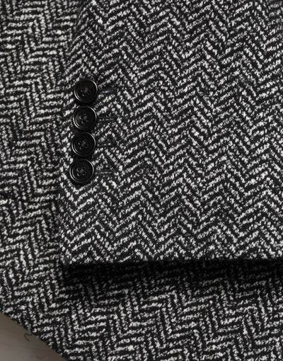 Dolce & Gabbana Schwarz Weiß Zweireiher Männer Anzug Blazer