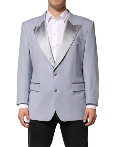 Dolce & Gabbana Grauer einreihiger Herren Anzug Blazer aus Wolle