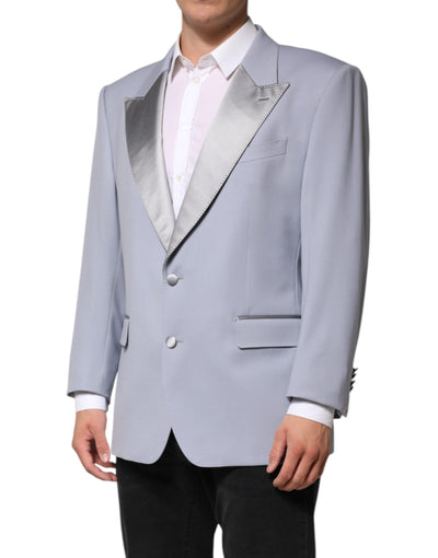 Dolce & Gabbana Grauer einreihiger Herren Anzug Blazer aus Wolle