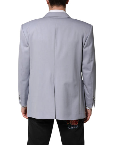 Dolce & Gabbana Grauer einreihiger Herren Anzug Blazer aus Wolle