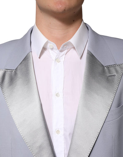 Dolce & Gabbana Grauer einreihiger Herren Anzug Blazer aus Wolle