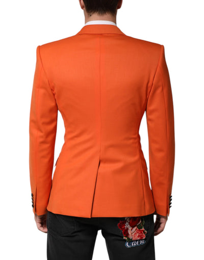 Dolce & Gabbana Orange SICILIA Zweireihiger Mantel Blazer