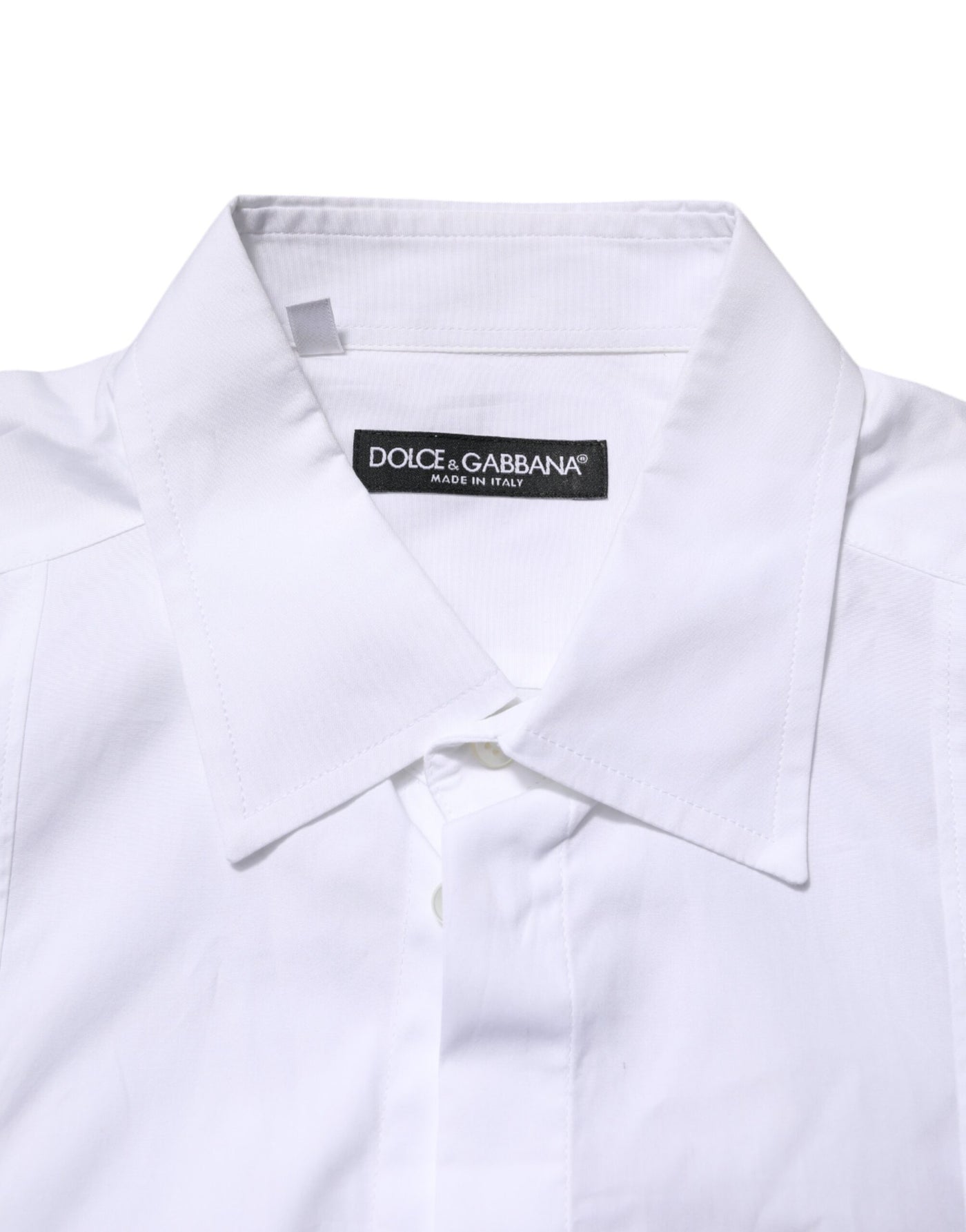 Dolce & Gabbana Weißes Popeline-Baumwollhemd für formelle Herren
