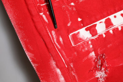 Dolce & Gabbana Rote ärmellose Logo-Plaketten-Weste