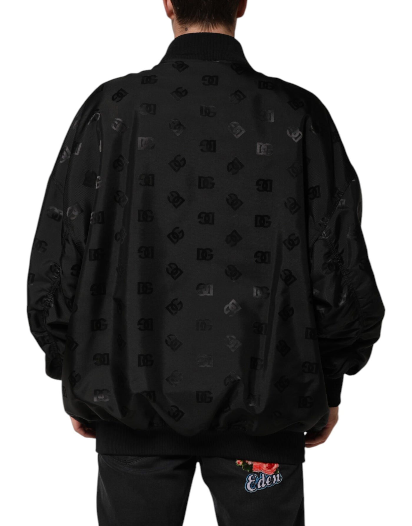 Dolce & Gabbana Schwarze Cargo Windbraker Logo Mania Jacke