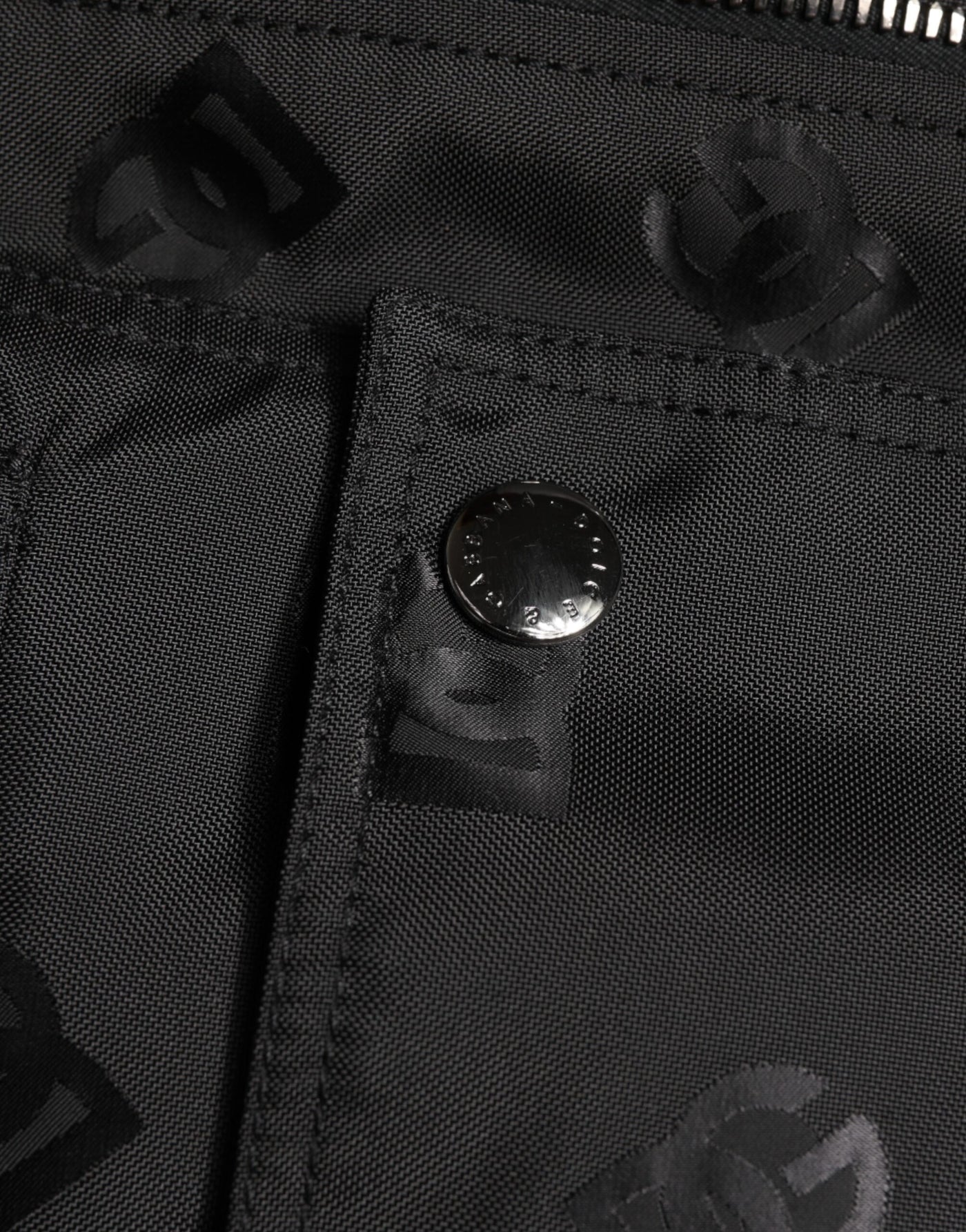 Dolce & Gabbana Schwarze Cargo Windbraker Logo Mania Jacke