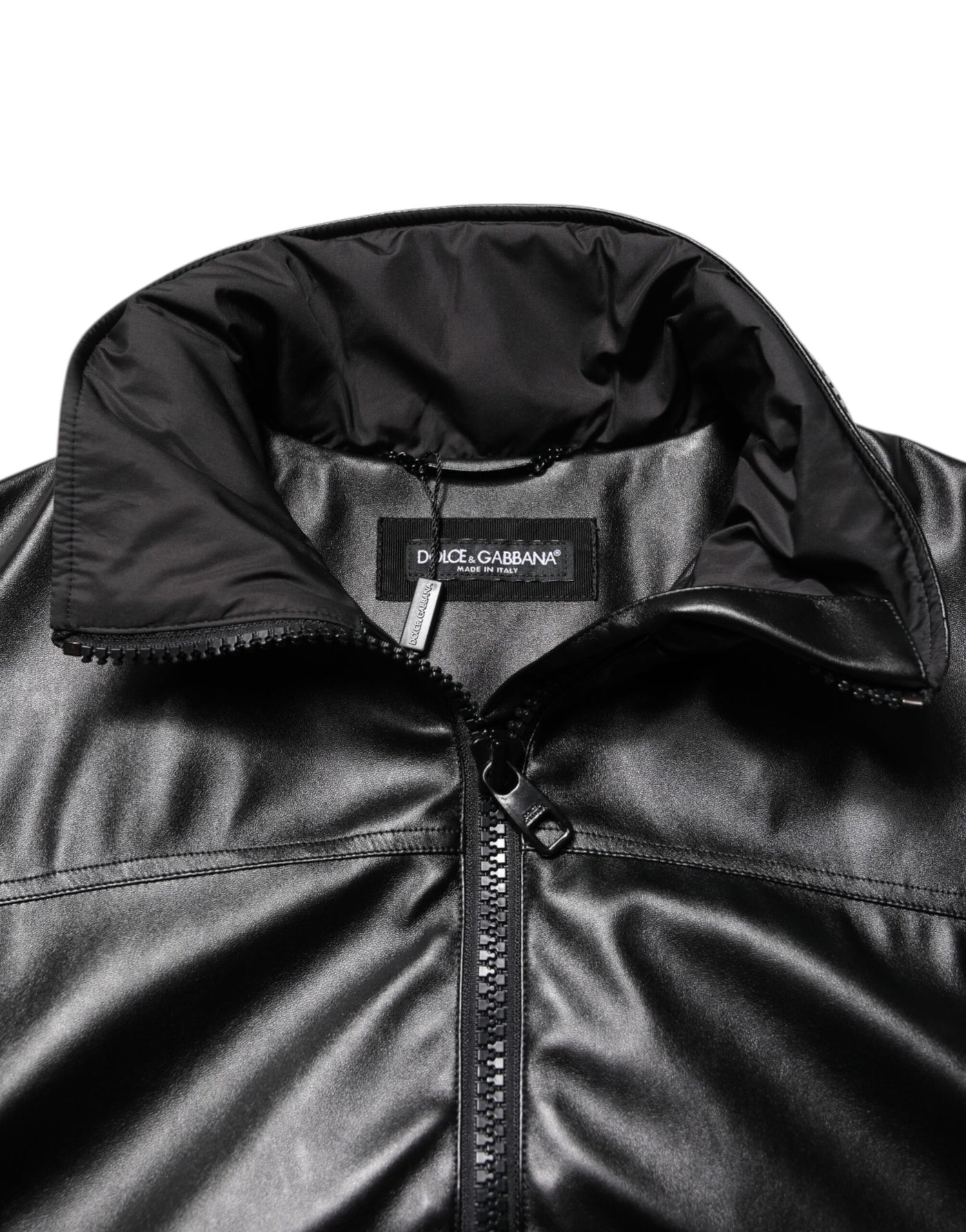 Dolce & Gabbana Schwarze Polyester-Logo-Plakette Bomberjacke