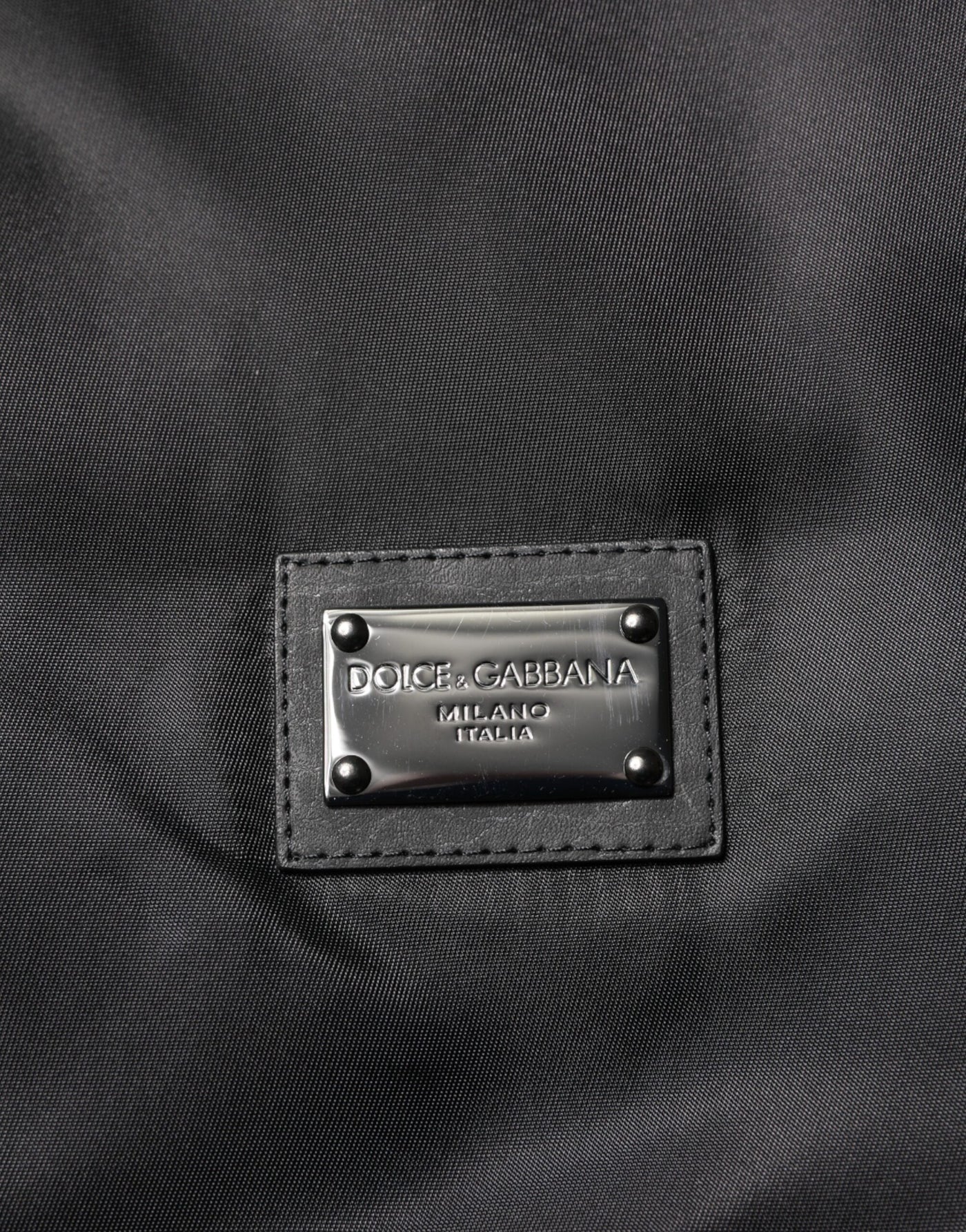 Dolce & Gabbana Schwarze Polyester-Logo-Plakette Bomberjacke