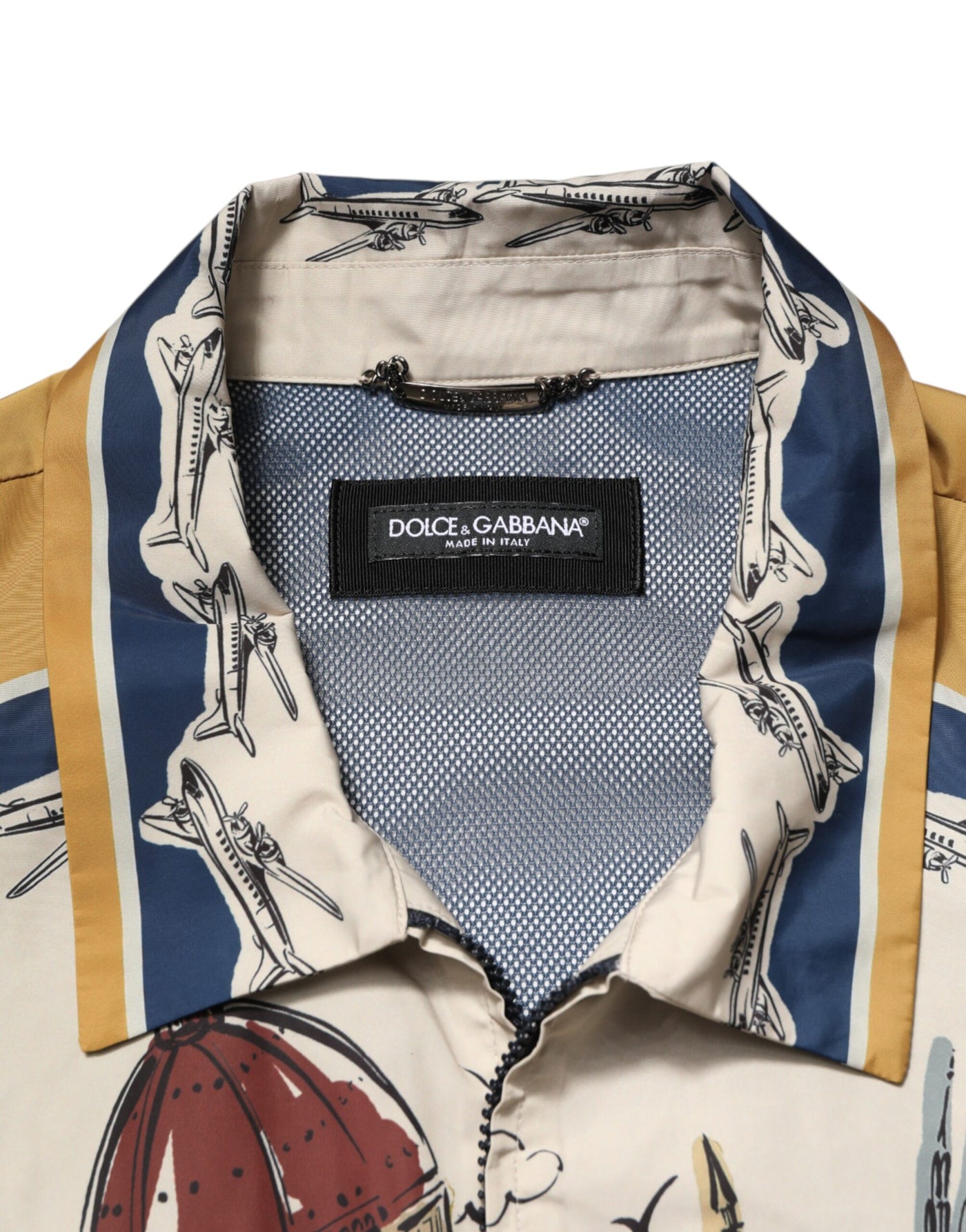 Dolce & Gabbana Multicolor Italienisches Motiv Männer Bomberjacke