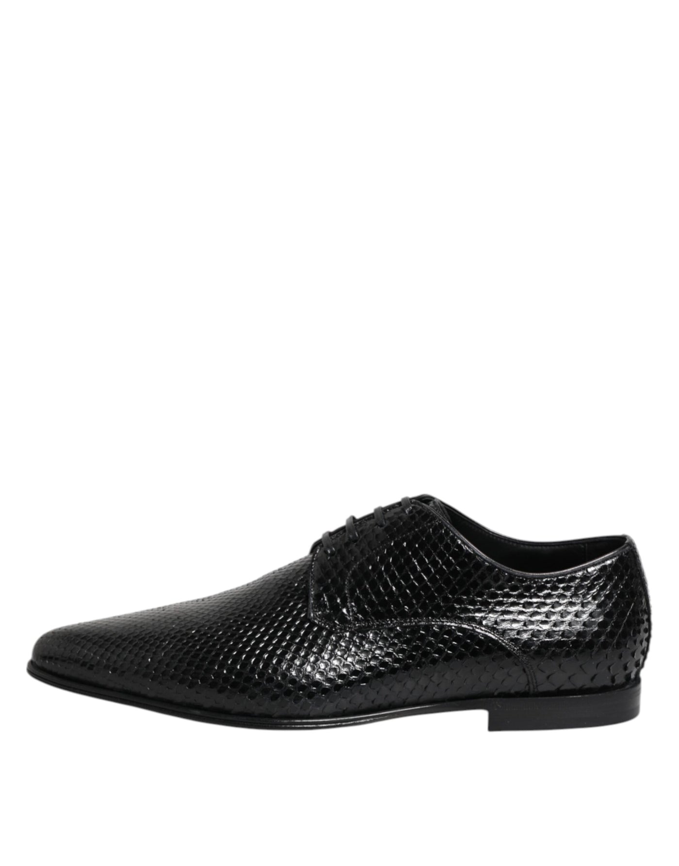 Dolce & Gabbana Schwarze Exotische Leder Schnürschuhe Derby