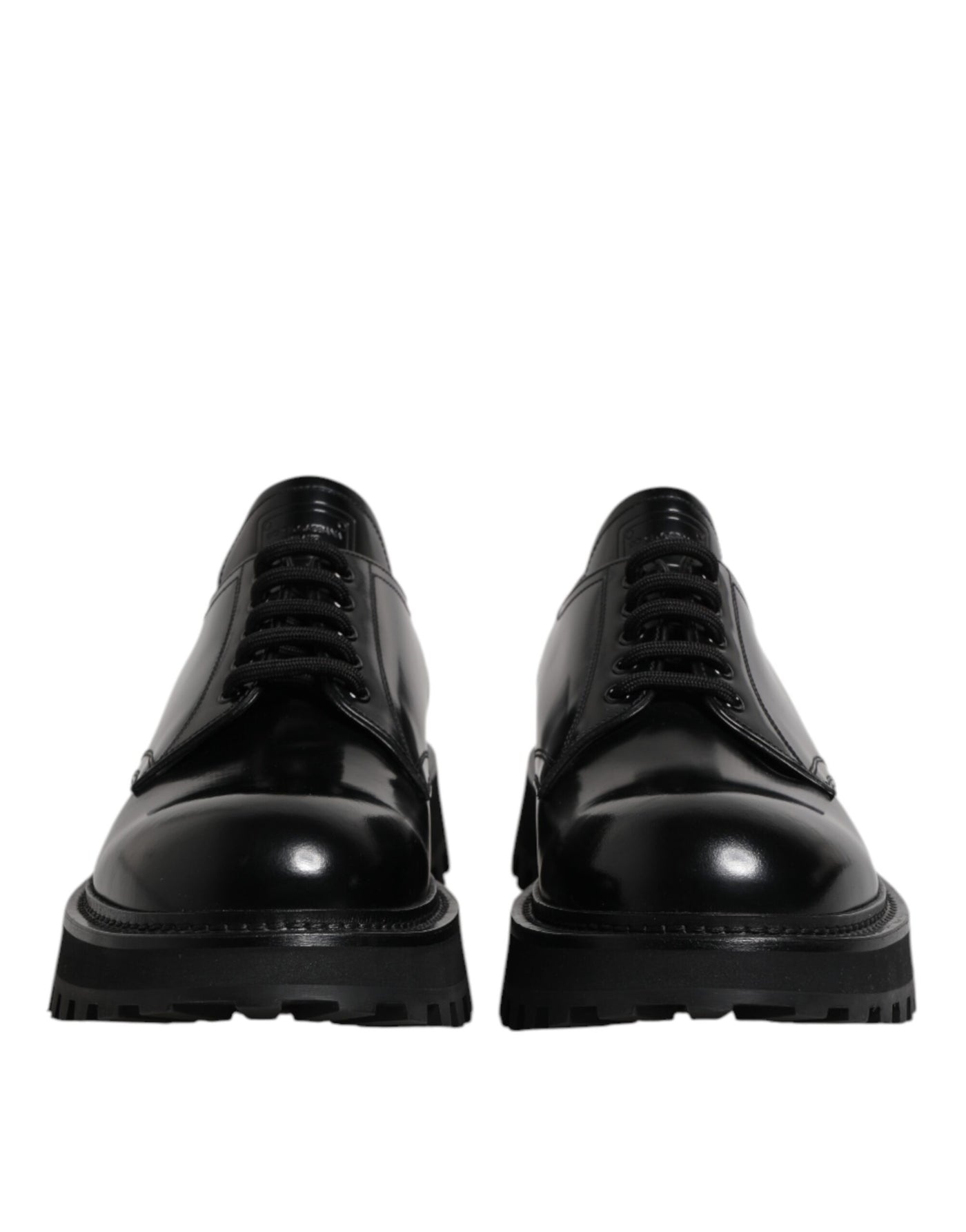 Dolce & Gabbana Schwarze Leder-Schnürschuhe für Trekking-Anzüge